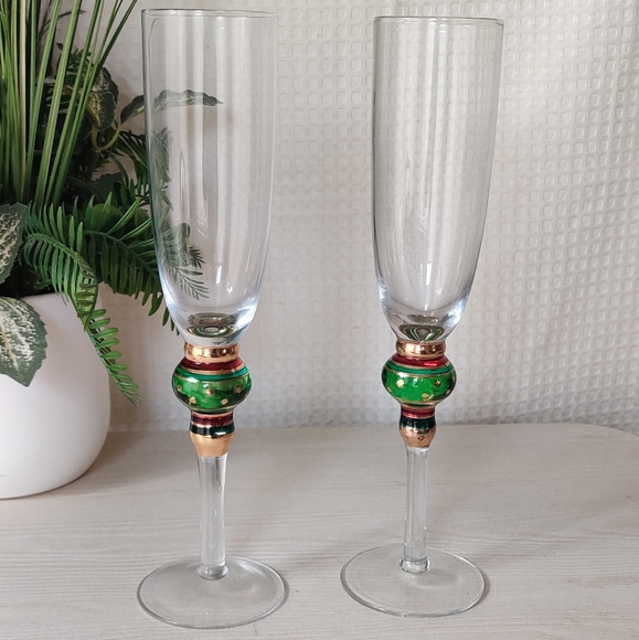 Artland Splendor Collection Set of 2 Champagne flutes Art Glass - Picture 3 of 8